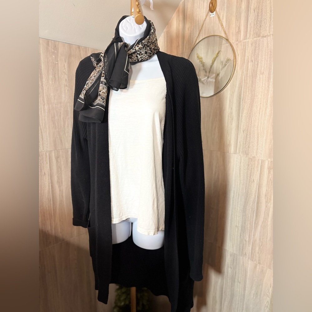 BP Black Open Front Knit Sweater Cardigan Lightweight